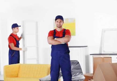 Moving boxes and furniture prepared for a Camden property relocation